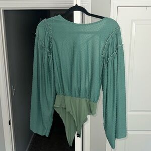 Open Back Blouse Bodysuit